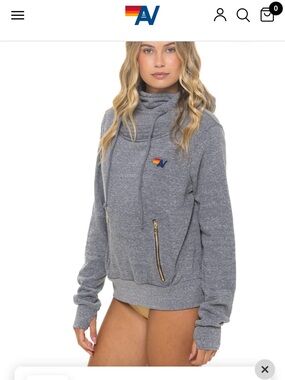 Aviator nation ninja hoodie gray unisex S